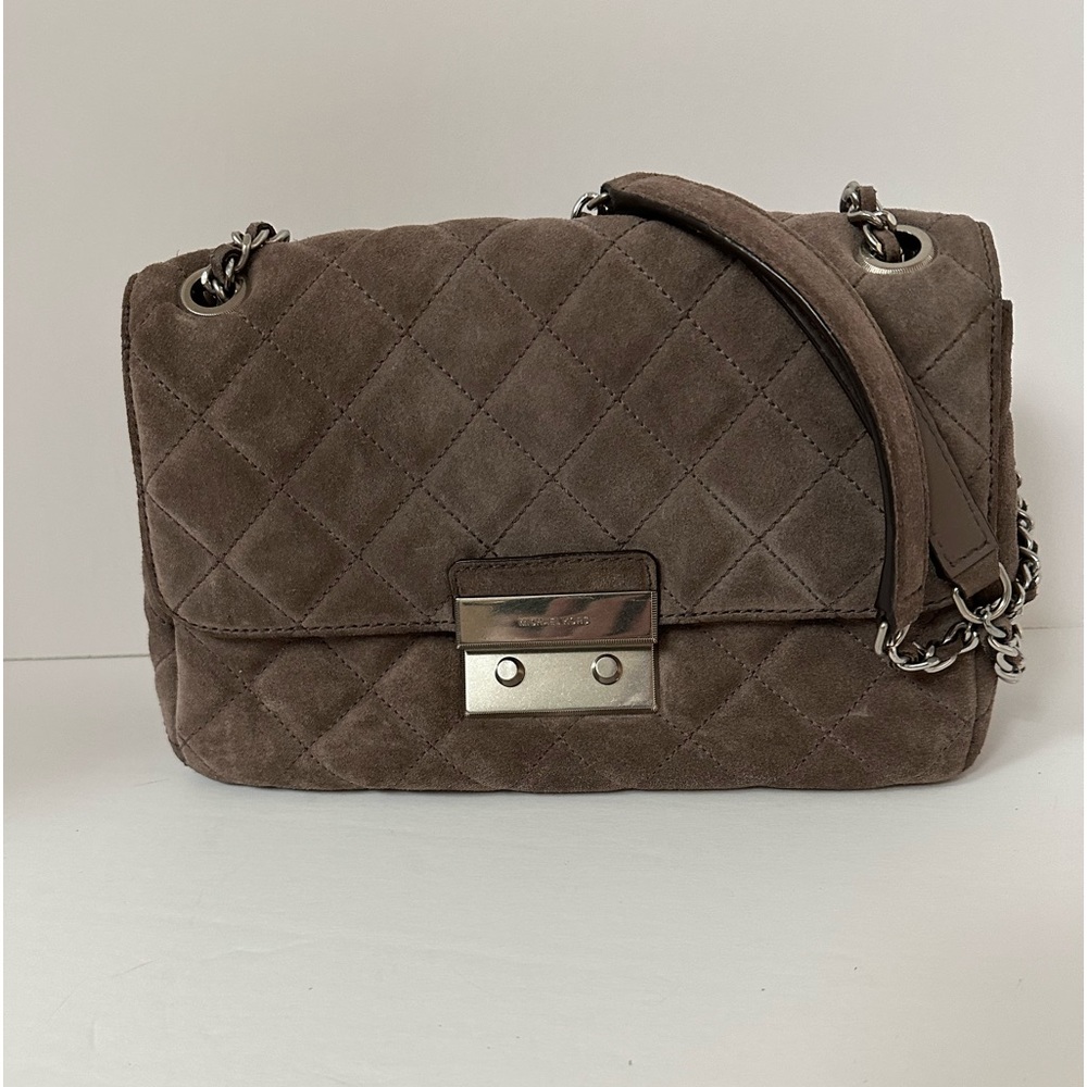 Michael Kors, suede gray/purple purse brand new